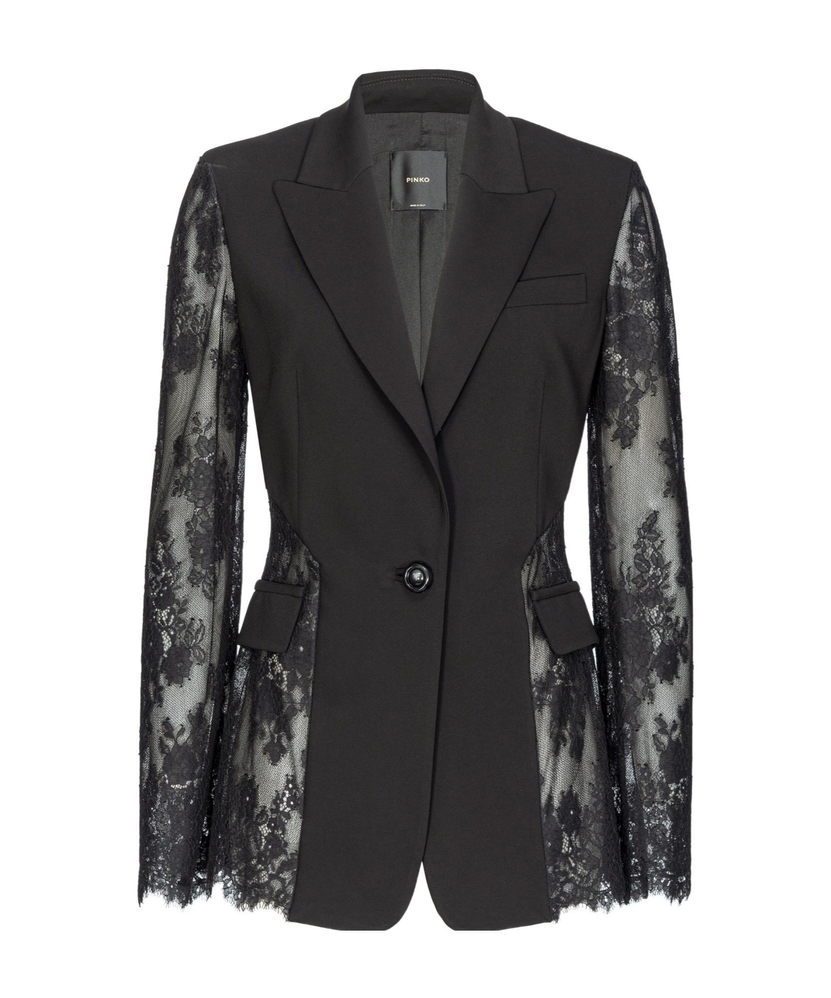 Pinko Lace Spliced Jacket In Green