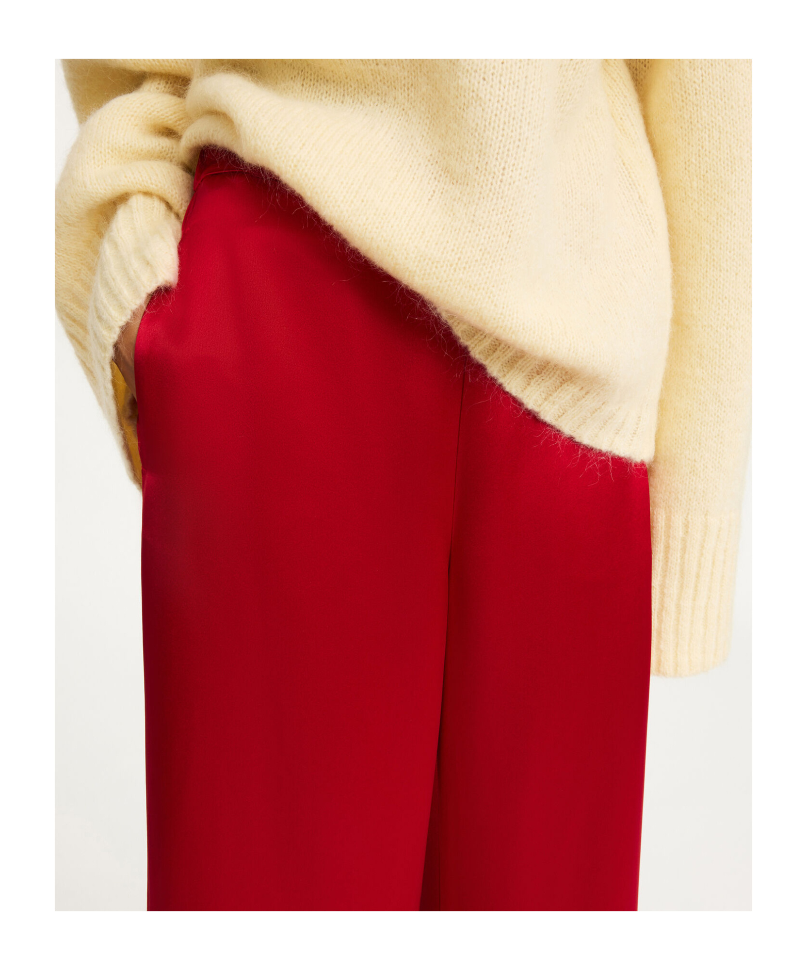 By Malene Birger Lucee Satin Wide-leg Pants In Red