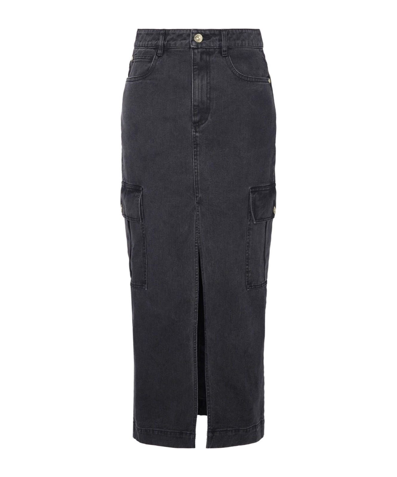 Barbour Tamsin Cargo Midi Skirt In Washed Black