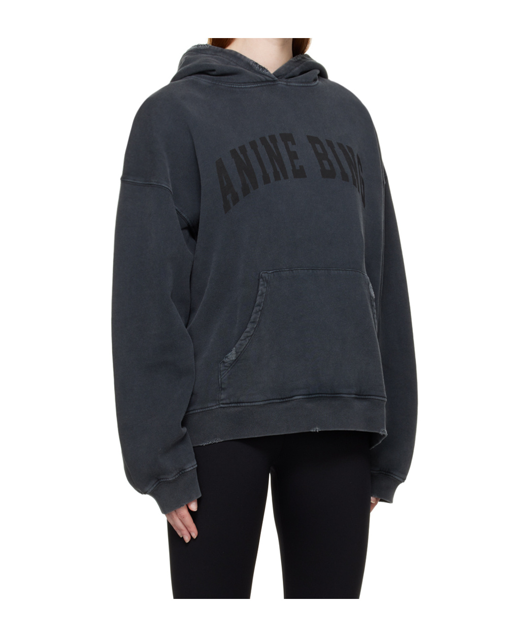 Anine Bing Harvey Logo-print Cotton Hoodie In Black