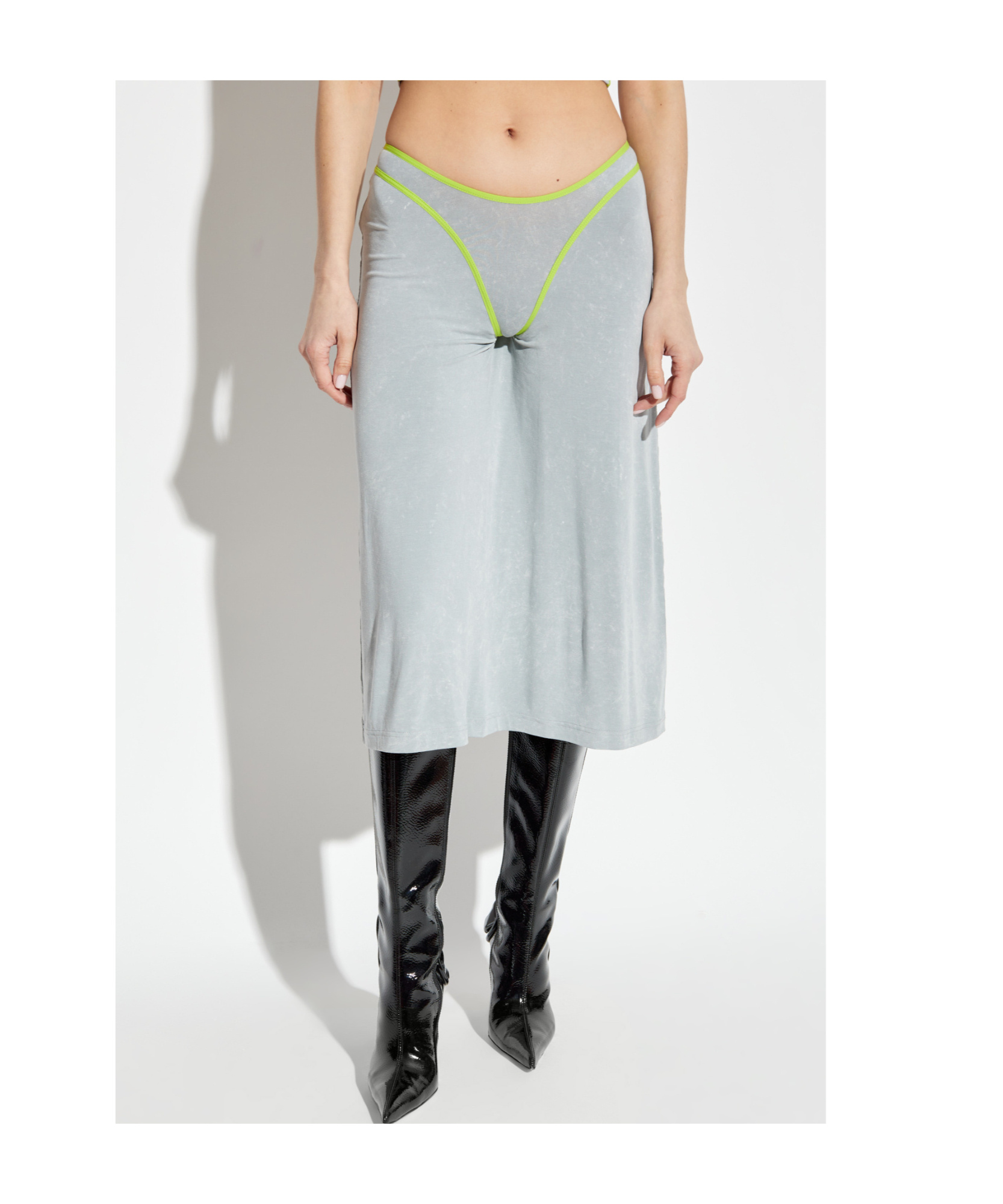 Diesel Fine Skirt Detail Elastic Waistband In Green