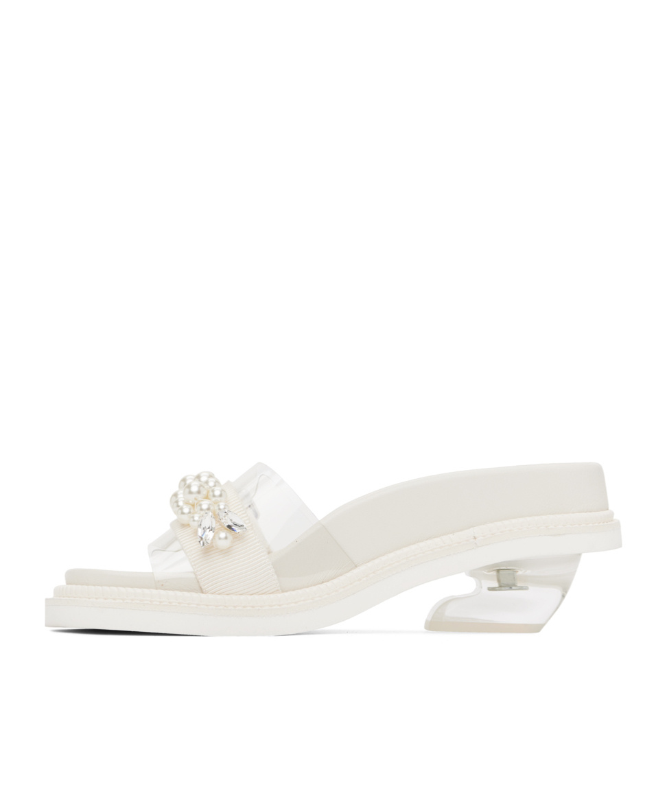 Simone Rocha Crystal Decorative Slippers In White