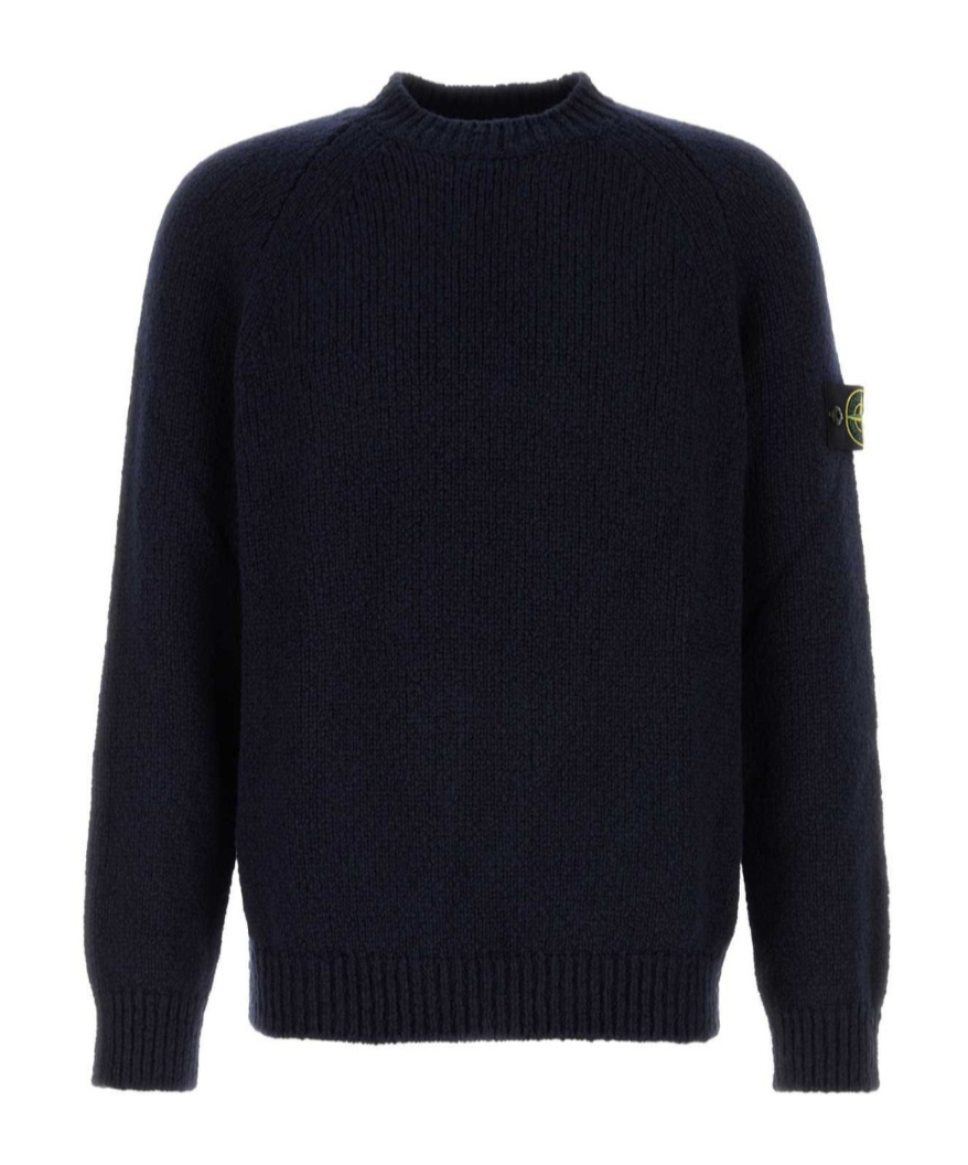 Stone Island Midnight Blue Wool Blend Sweater In Blue