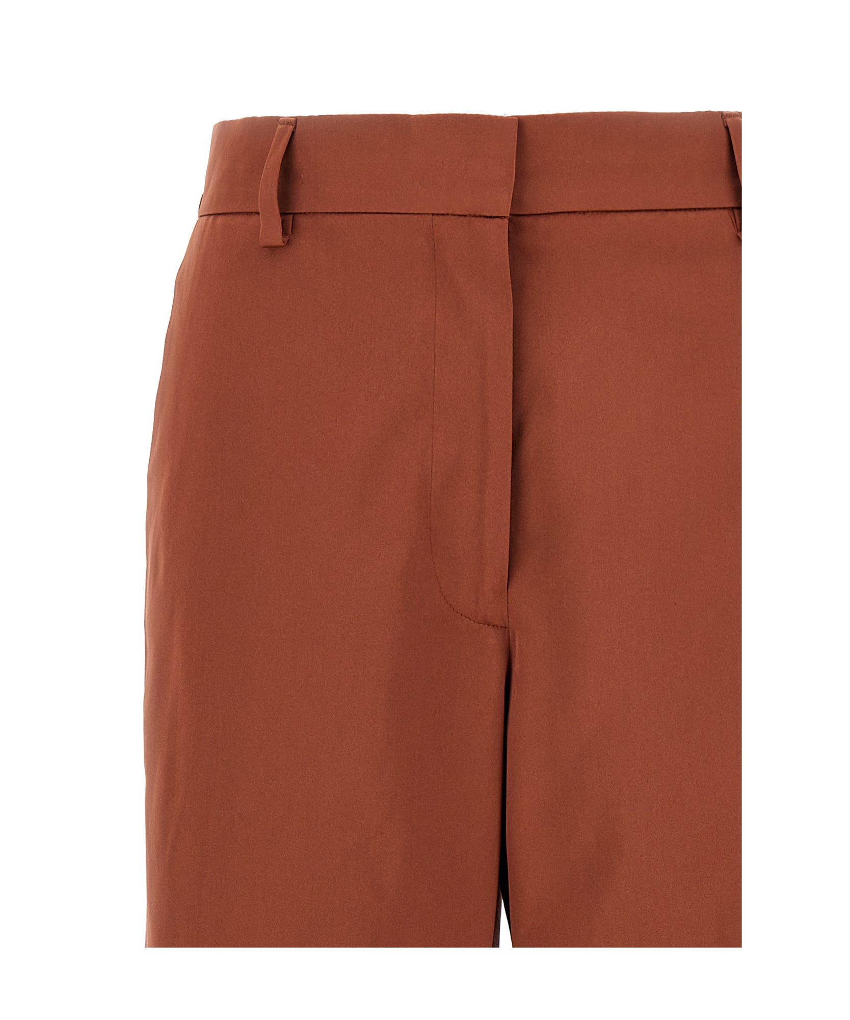 Dries Van Noten High Waist Wide Leg Trousers With Back Pockets In Brown