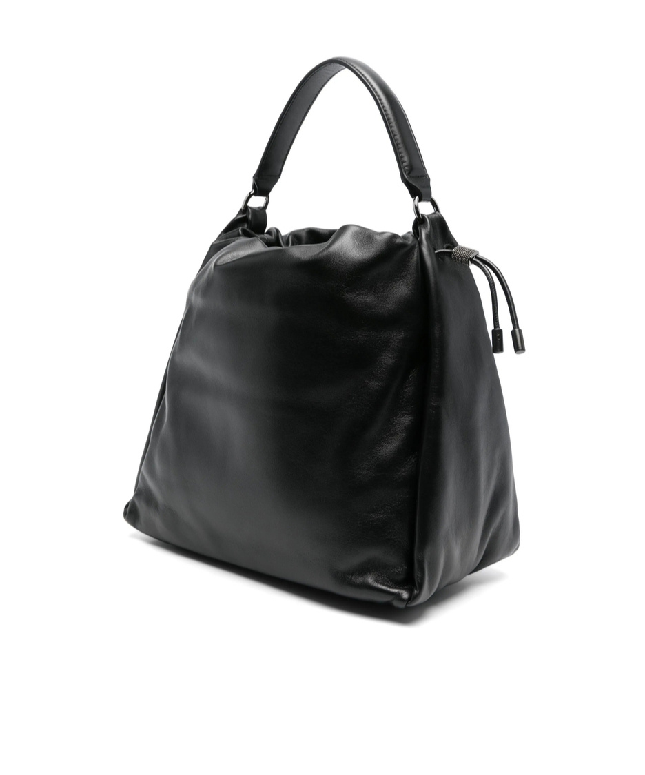 Shop Brunello Cucinelli Drawstring Shoulder Bag In Black