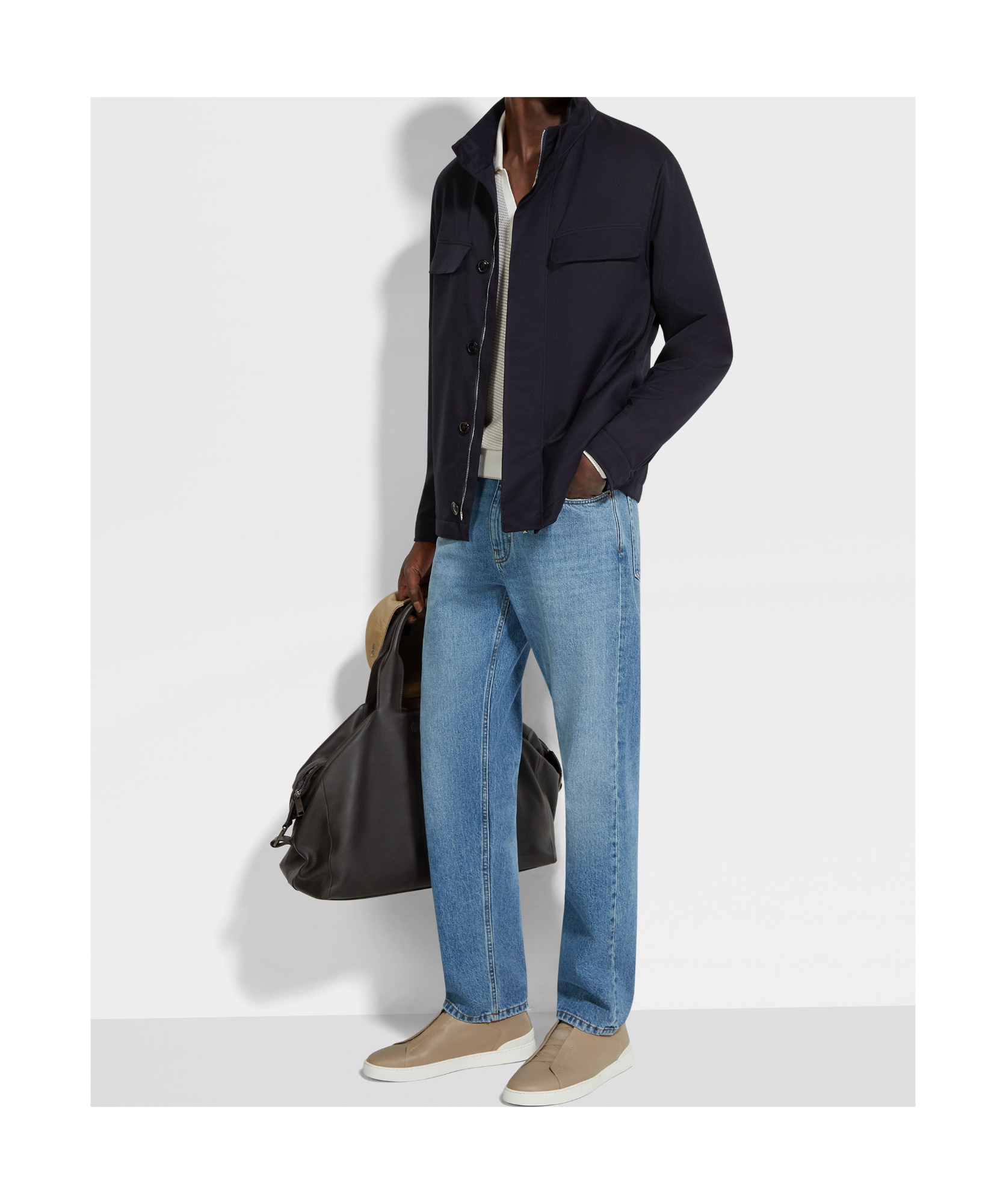 Shop Zegna Field Jacket In Navy Blue