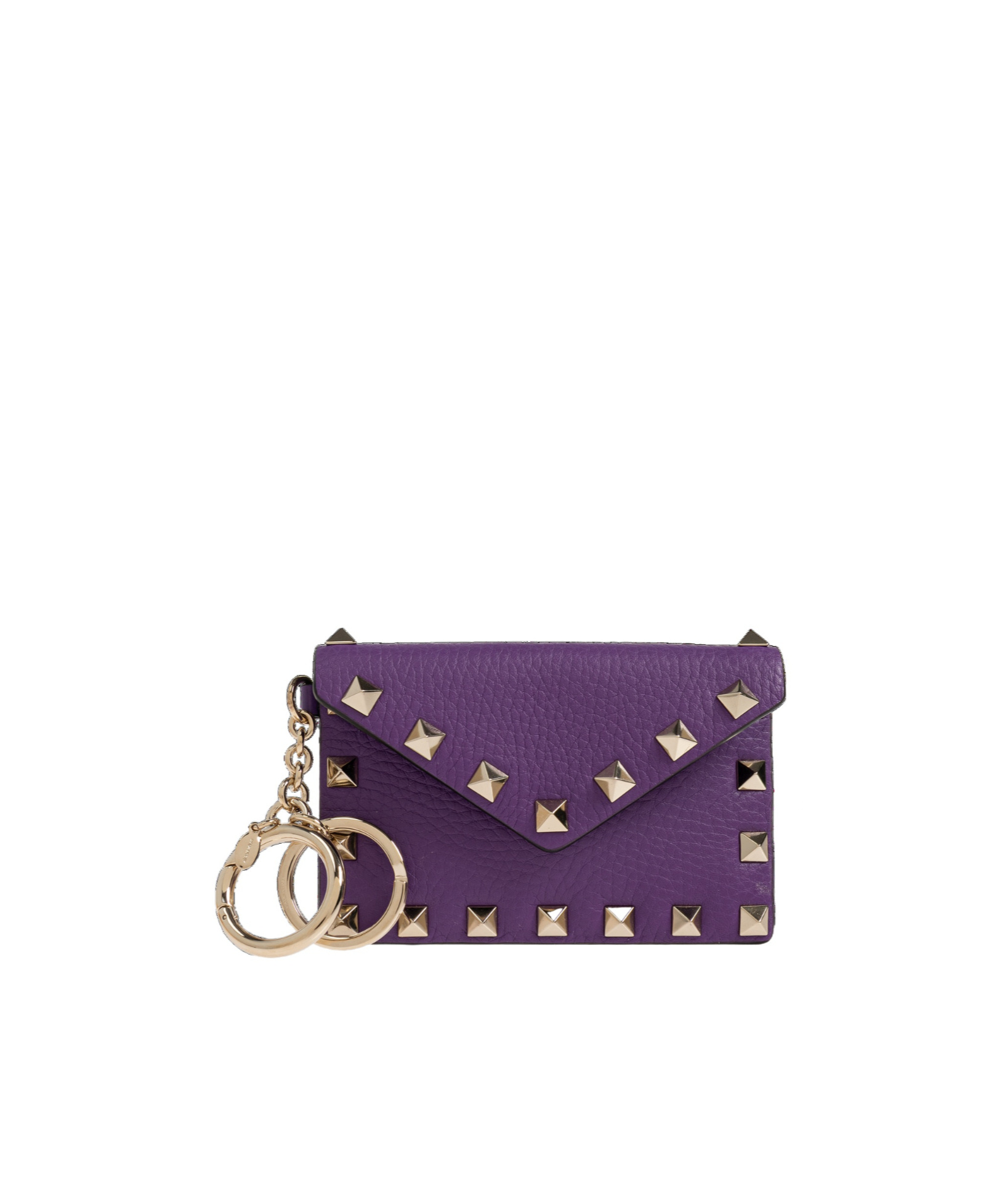 Valentino Garavani Studded Key Case In Purple