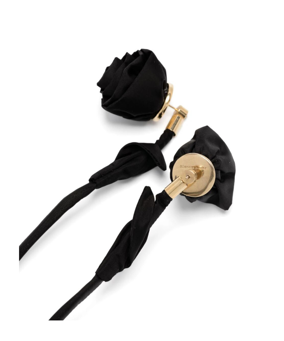 Simone Rocha Rose Drop Earrings In Black