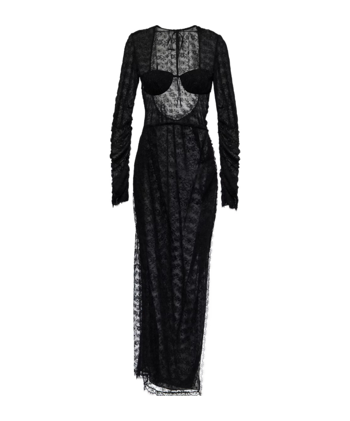 Alessandra Rich Lace Maxi Dress In Black