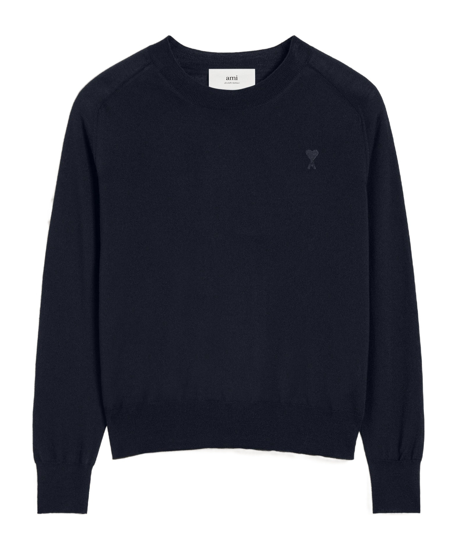 Ami Alexandre Mattiussi Ami Paris Logo Embroidered Crewneck Sweatshirt In Black