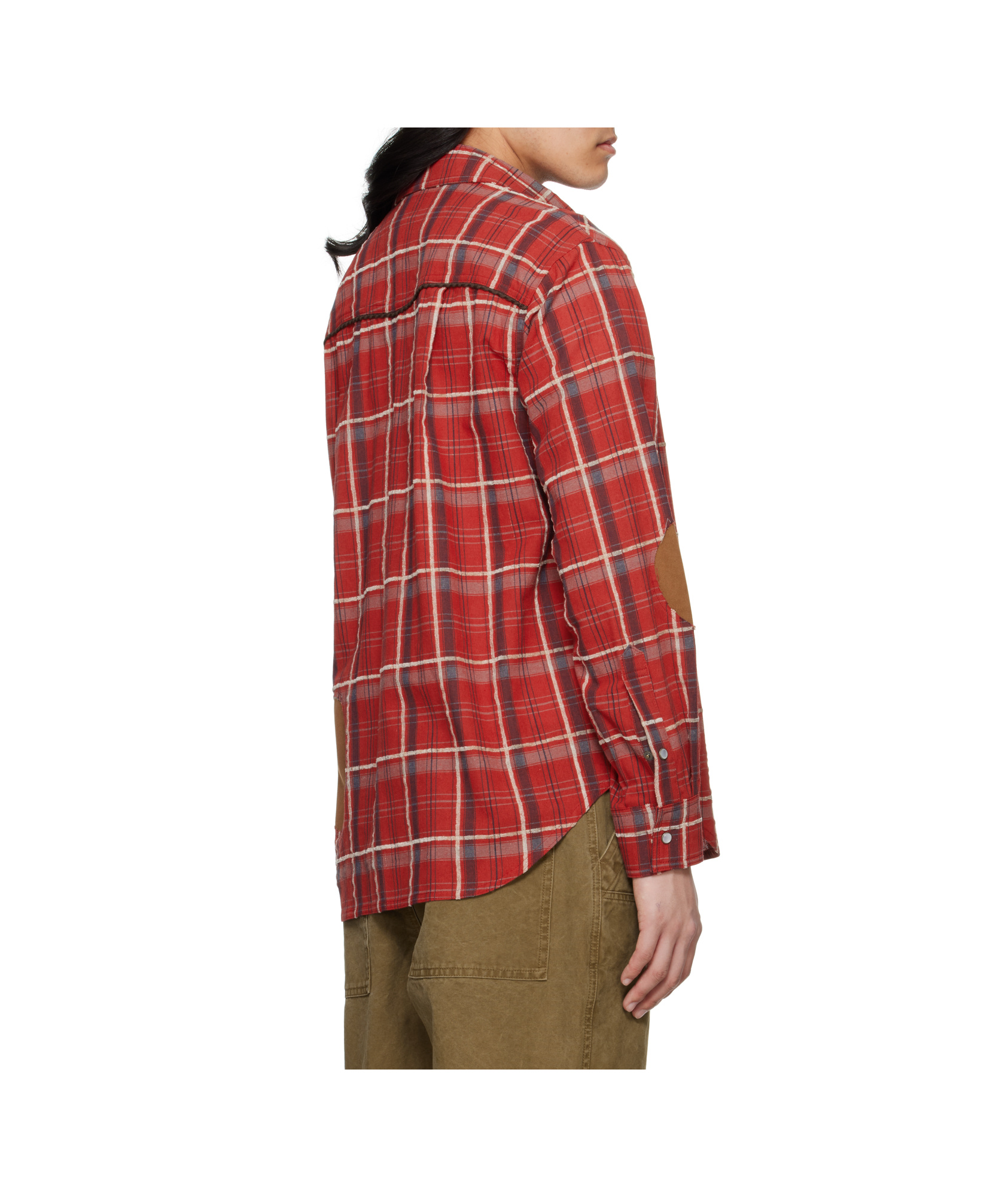 Andersson Bell Noah Patch Checked Shirt In Red