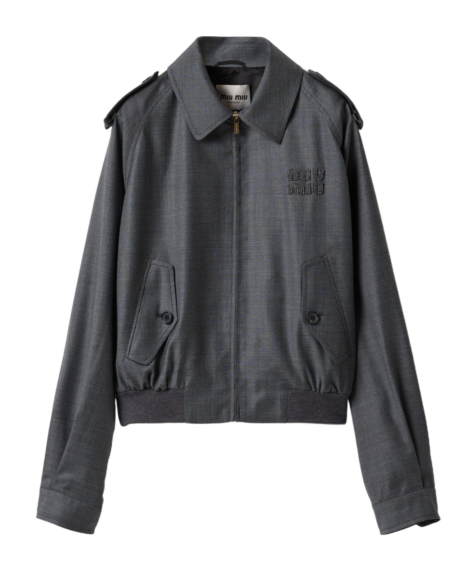 Miu Miu Grisaille Blouson Jacket In Black