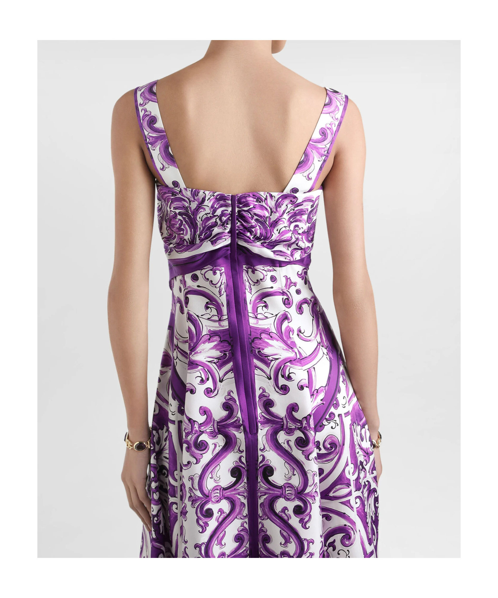 Dolce & Gabbana Majolica-print Midi Dress In Multi