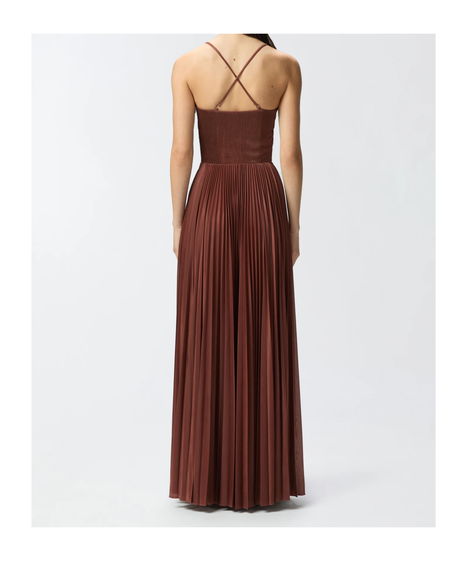 Pinko Pleated Maxi Dress With Spaghetti Straps