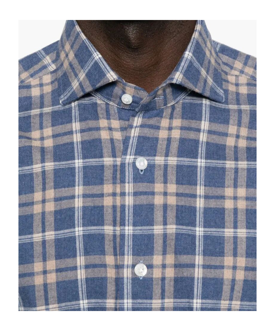 Barba Napoli Classic Plaid Long-sleeve Button-up Shirt In Black