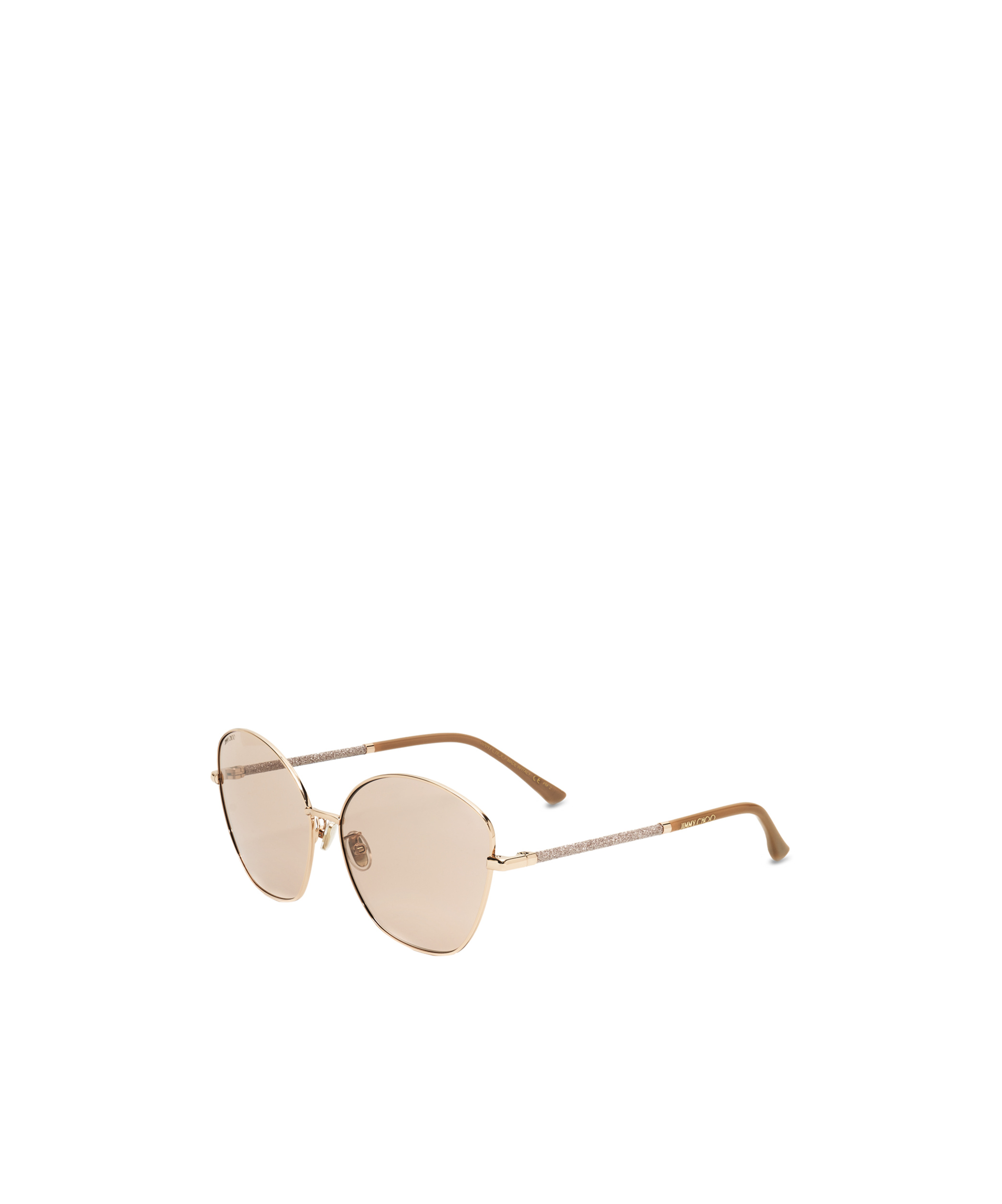 Jimmy Choo Geometric Frame Sunglasses In Nude