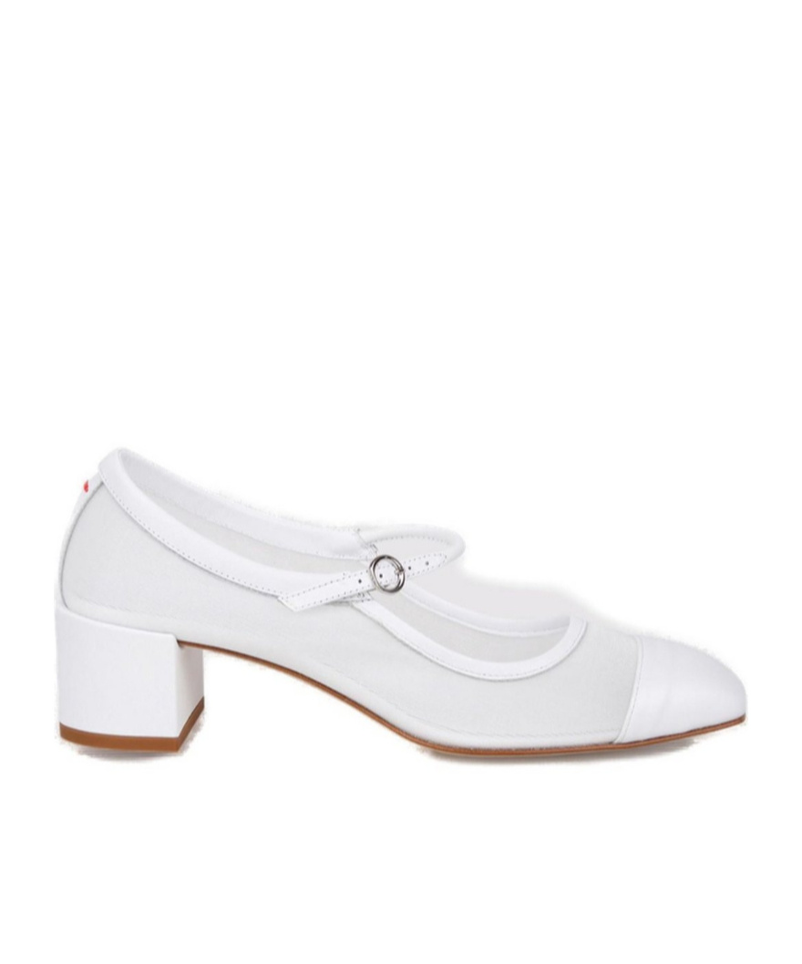 Aeyde Buckle Fastened High Heeled Pumps In White