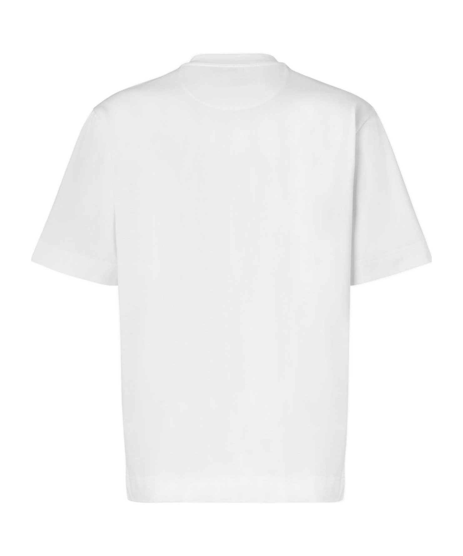 Fendi Short-sleeved Round Collar Oversized T-shirt In White