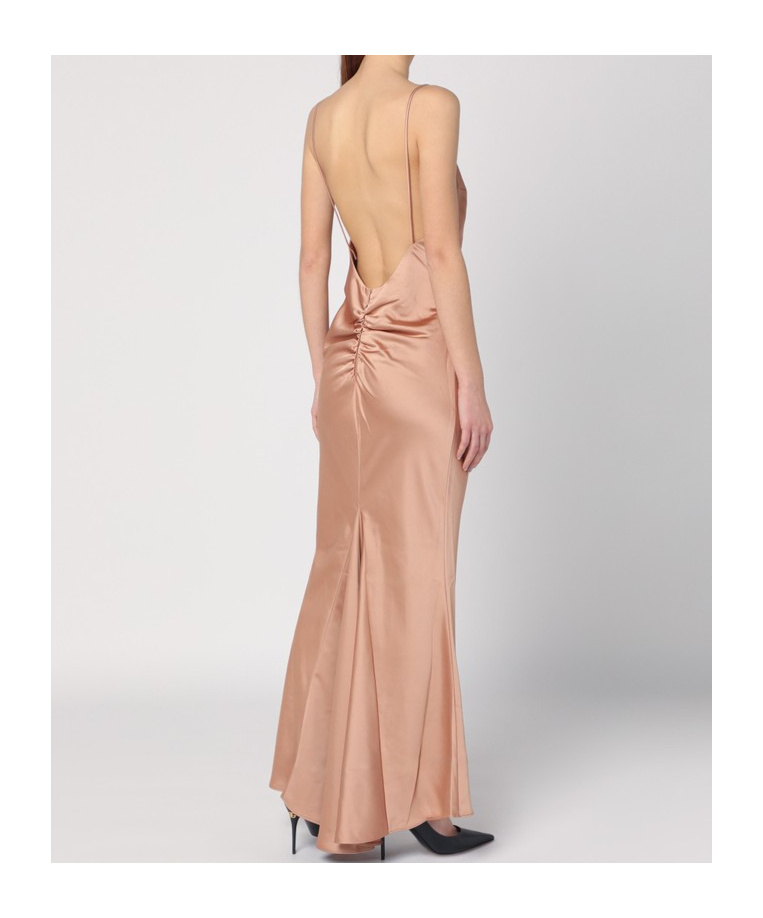 The Andamane Light Pink Dress With Back Draping Women In Nude