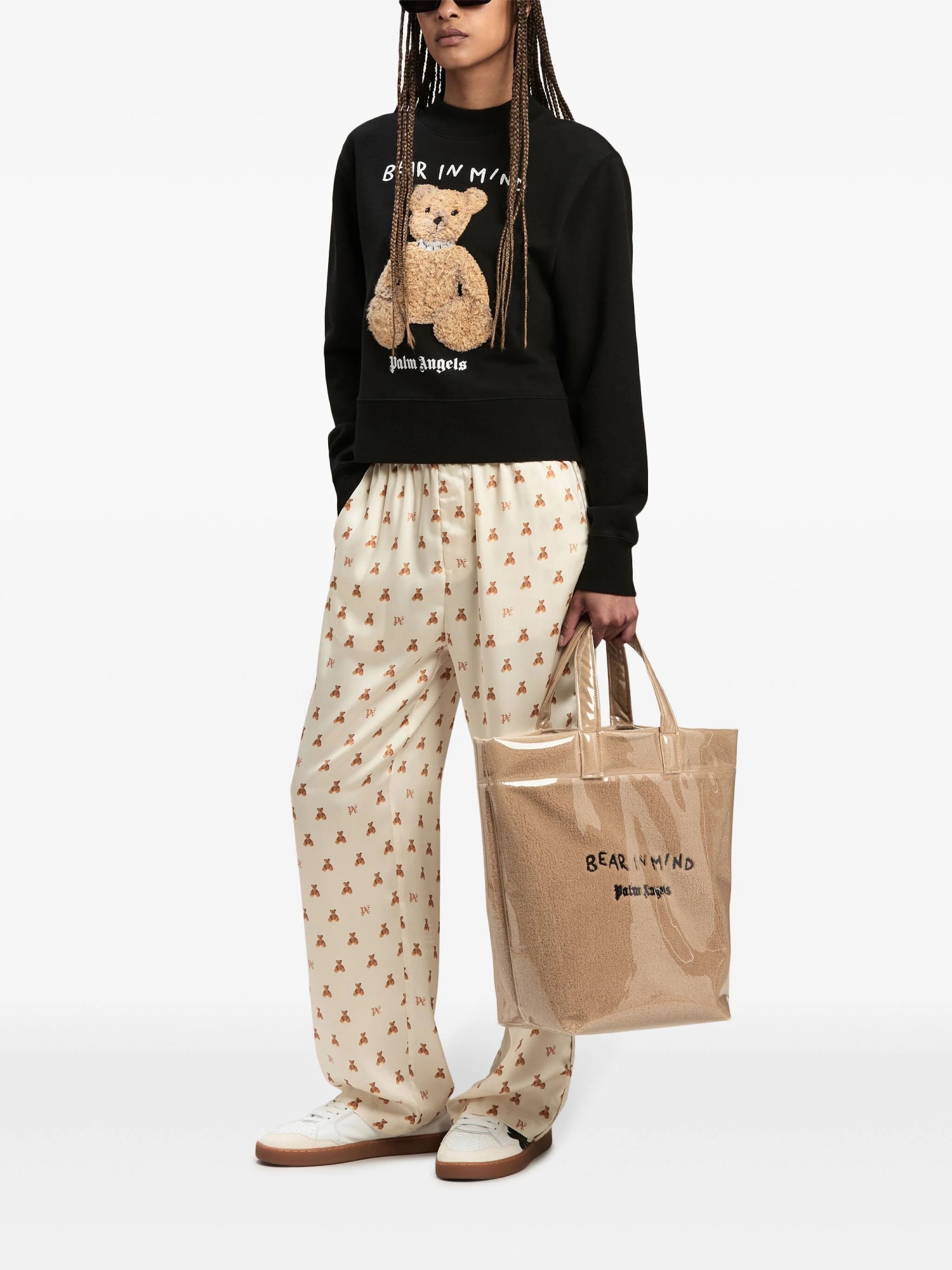 Palm Angels Bear In Mind Tote Bag In Nude