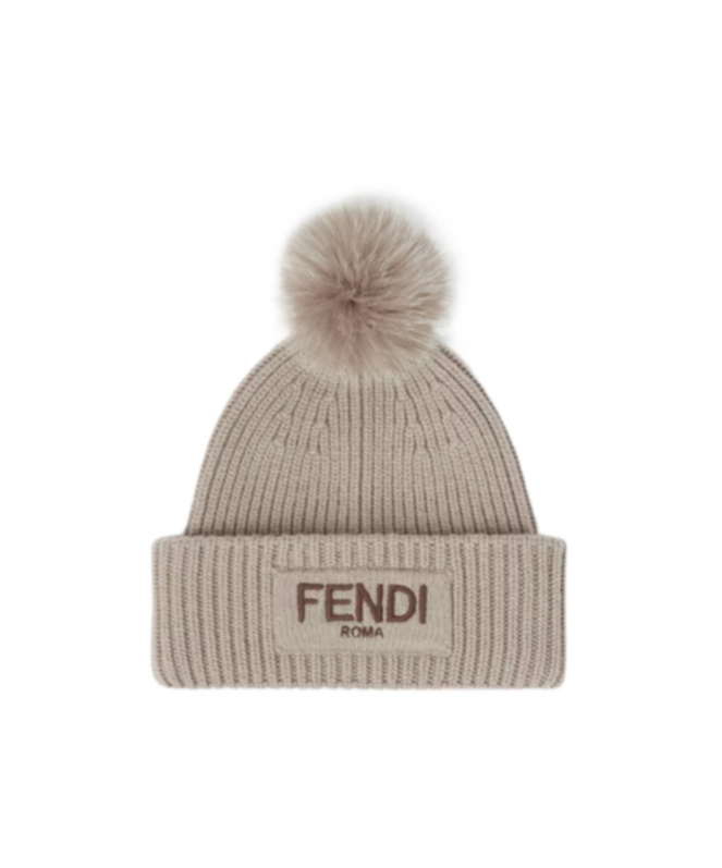 Fendi Beanie Pon Pon Accessories In Gray