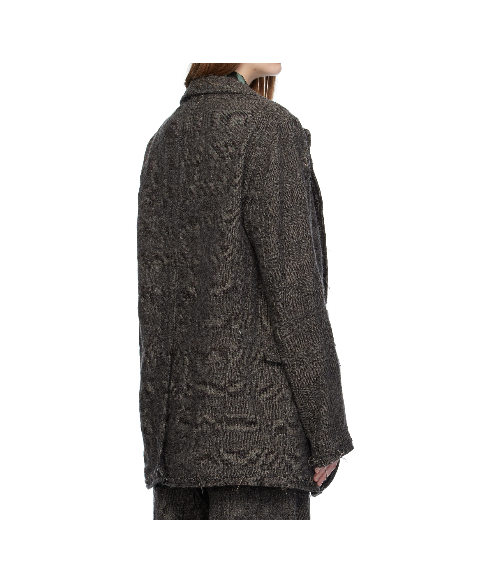 R13 Frayed Edge Ragged Blazer In Gray