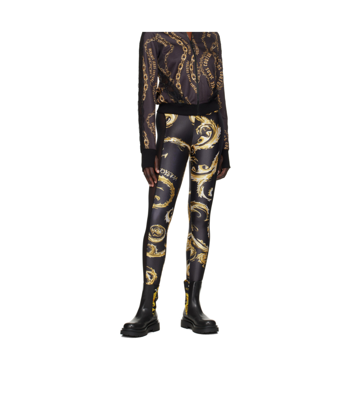Versace Jeans Round-head Short Boots In Black