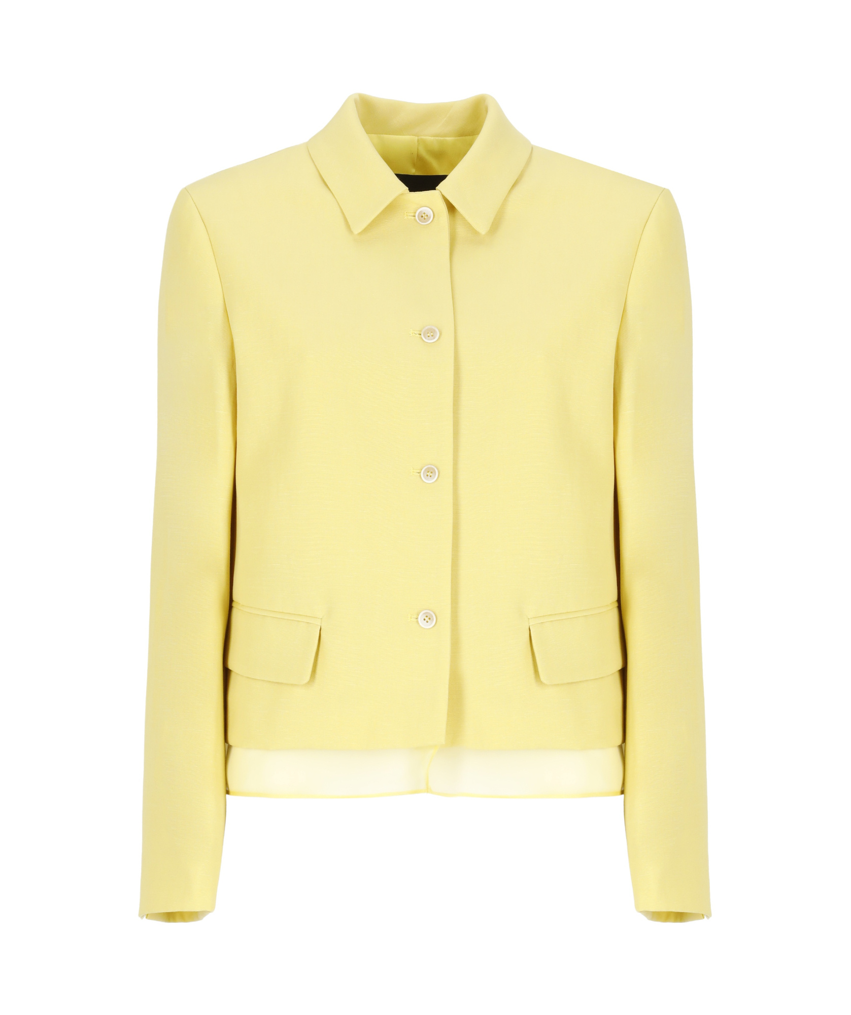 Fabiana Filippi Long Sleeved Buttoned Jacket In Yellow