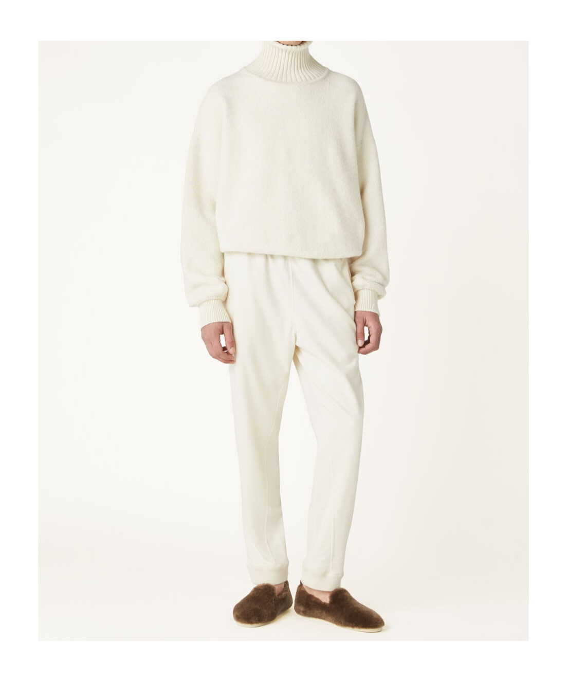 Loro Piana Cocooning Turtleneck Sweater In Cream Almond