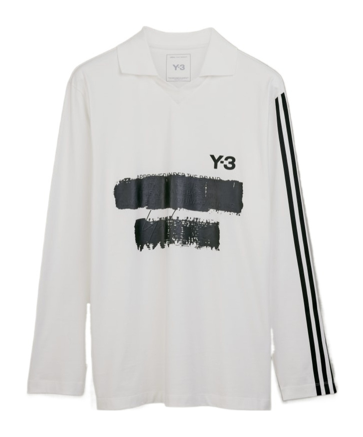 Y-3 Gfx Logo Long Sleeve Cotton T-shirt In 白色 | ModeSens