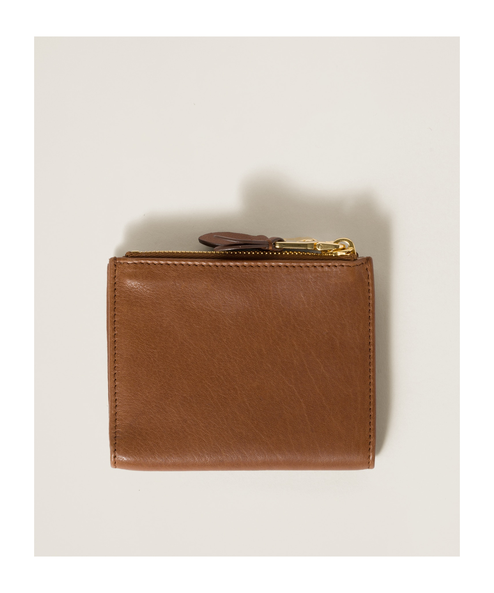 Miu Miu Small Napa Leather Wallet In Brown