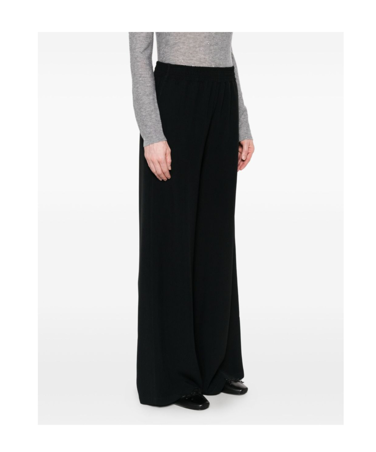 Fabiana Filippi Trousers Wide-leg Elasticated Waistband In Black