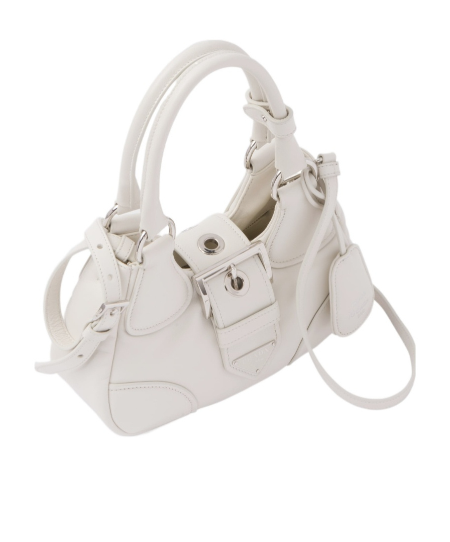 Prada Moon Padded Nappa-leather Mini Bag In White