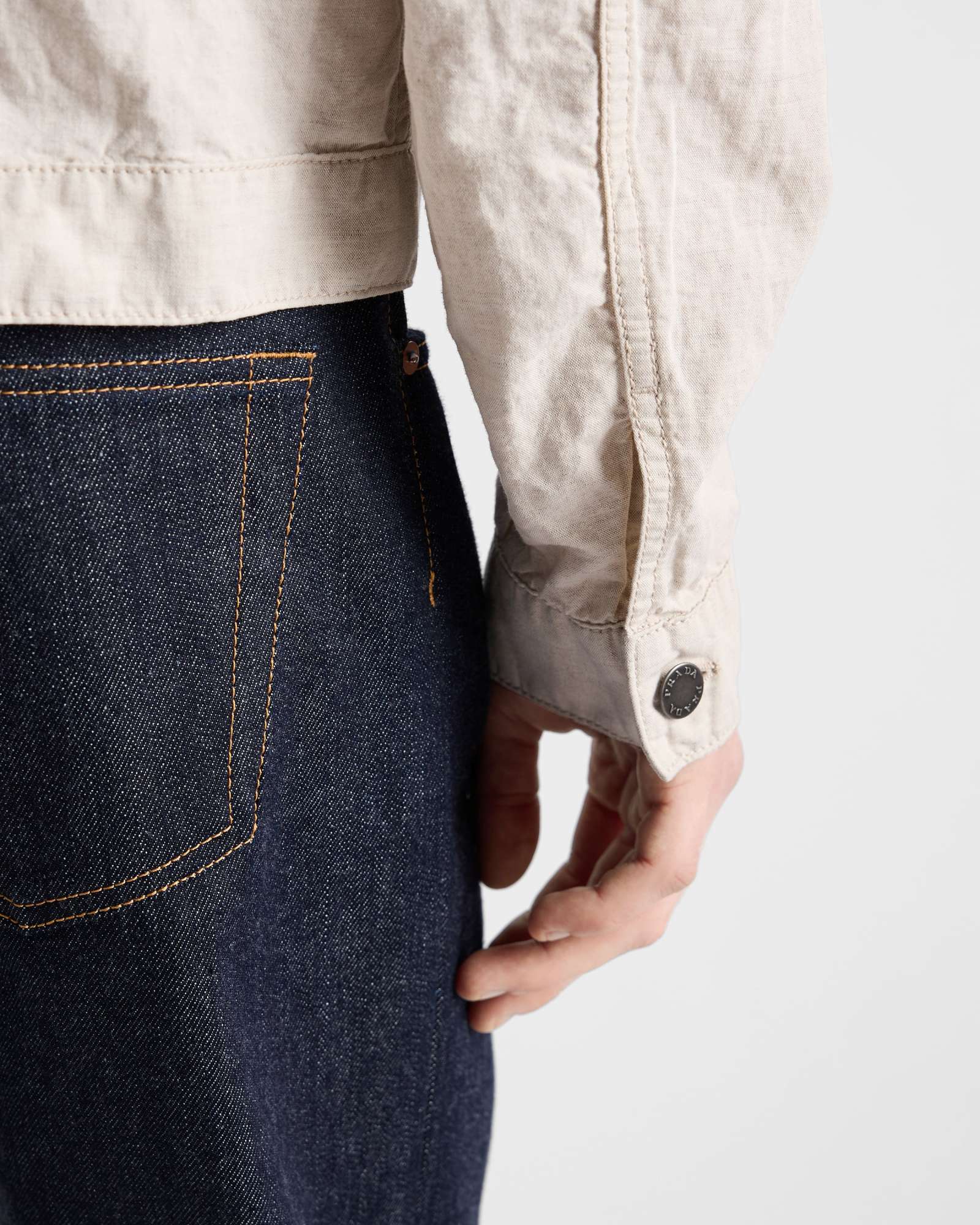 PRADA CHAMBRAY BLOUSON JACKET