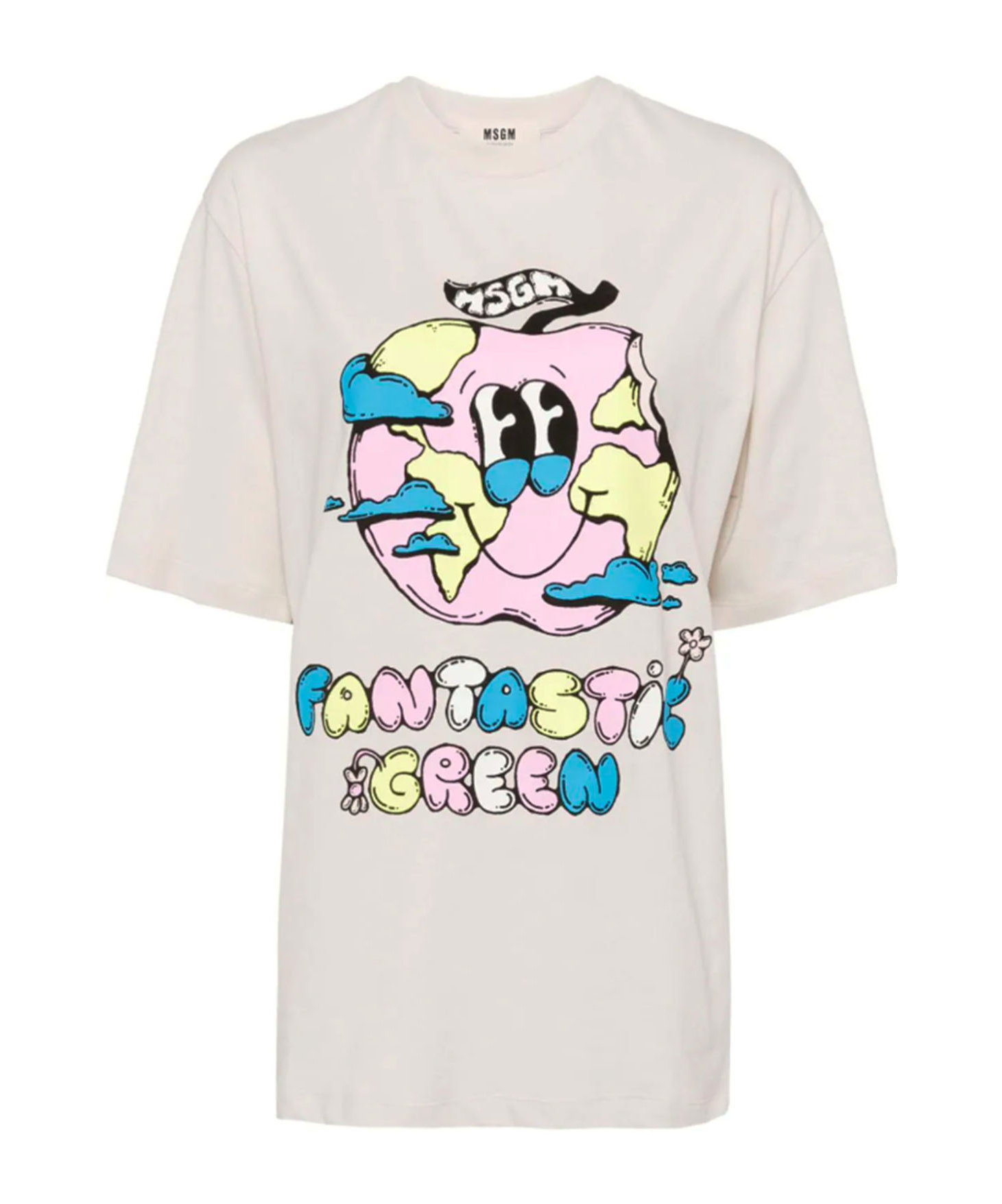 Msgm Graphic-print Cotton T-shirt In White
