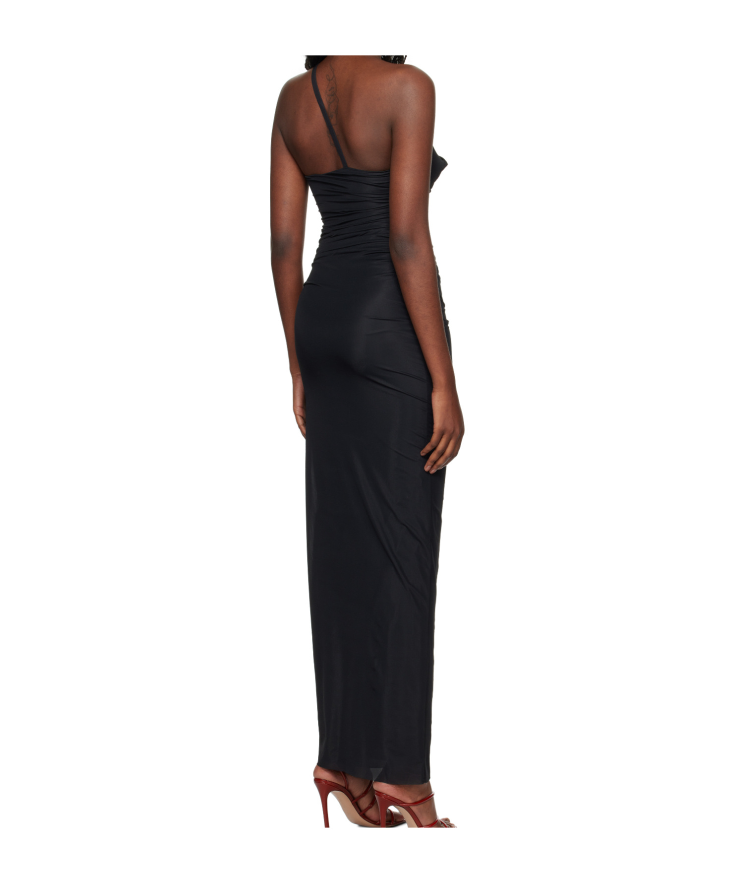 Christopher Esber Black Venus Single Strap Cami Maxi Dress In Black