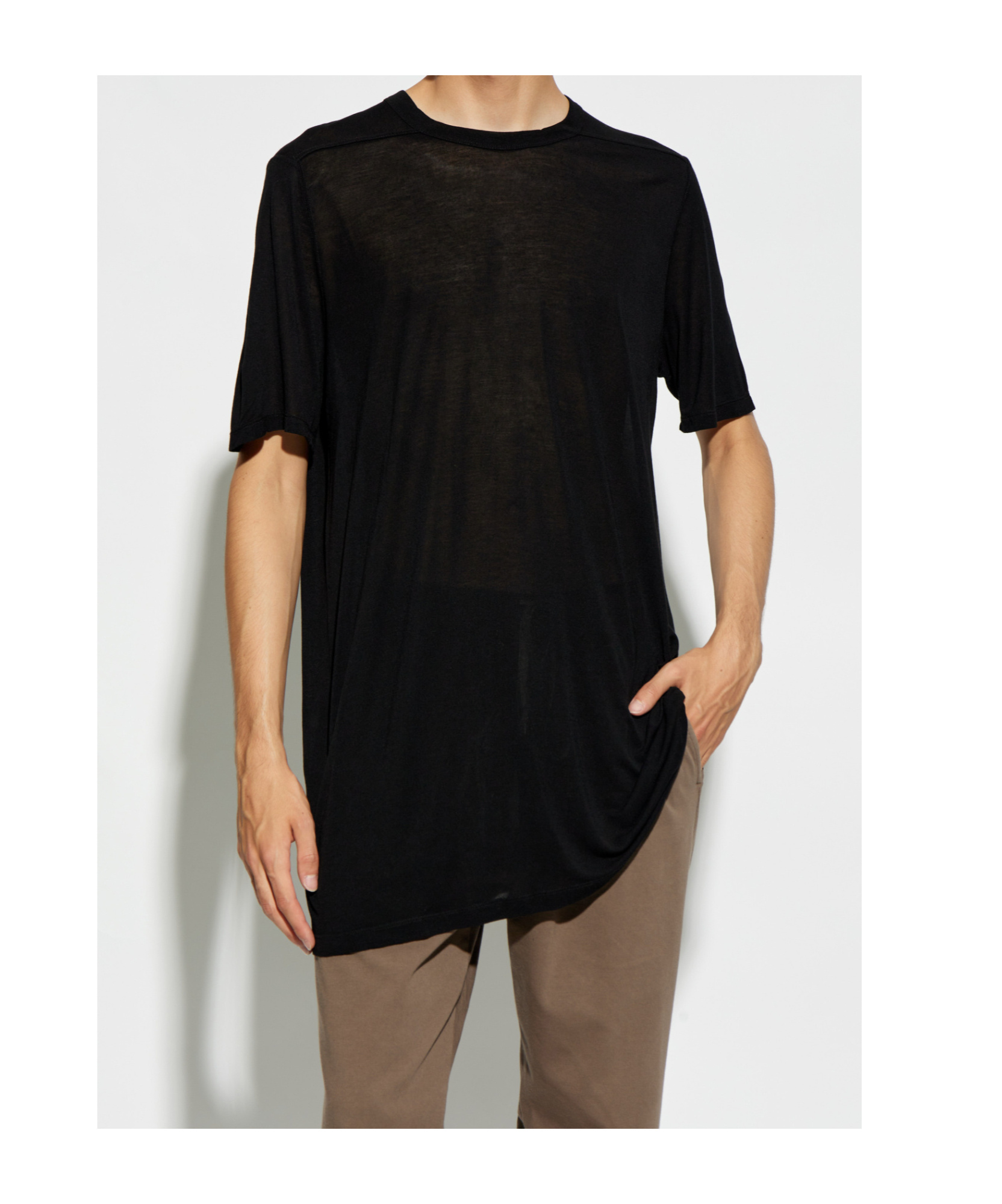 Rick Owens Black Crew Neck T-shirt With Short Sleeves In Black
