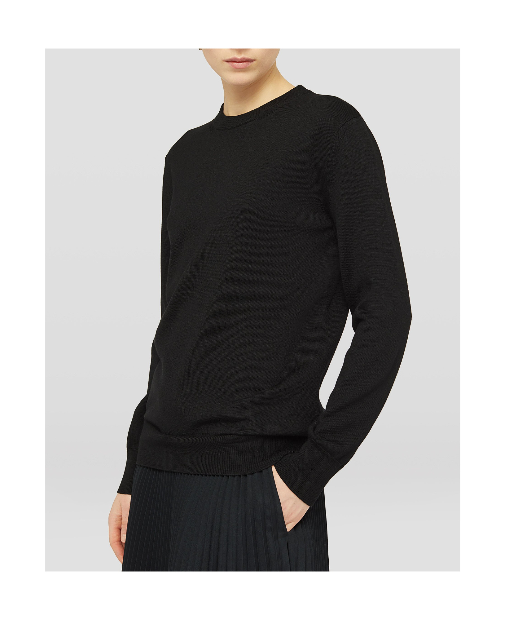 Jil Sander Crew-neck Wool Jumper In Black