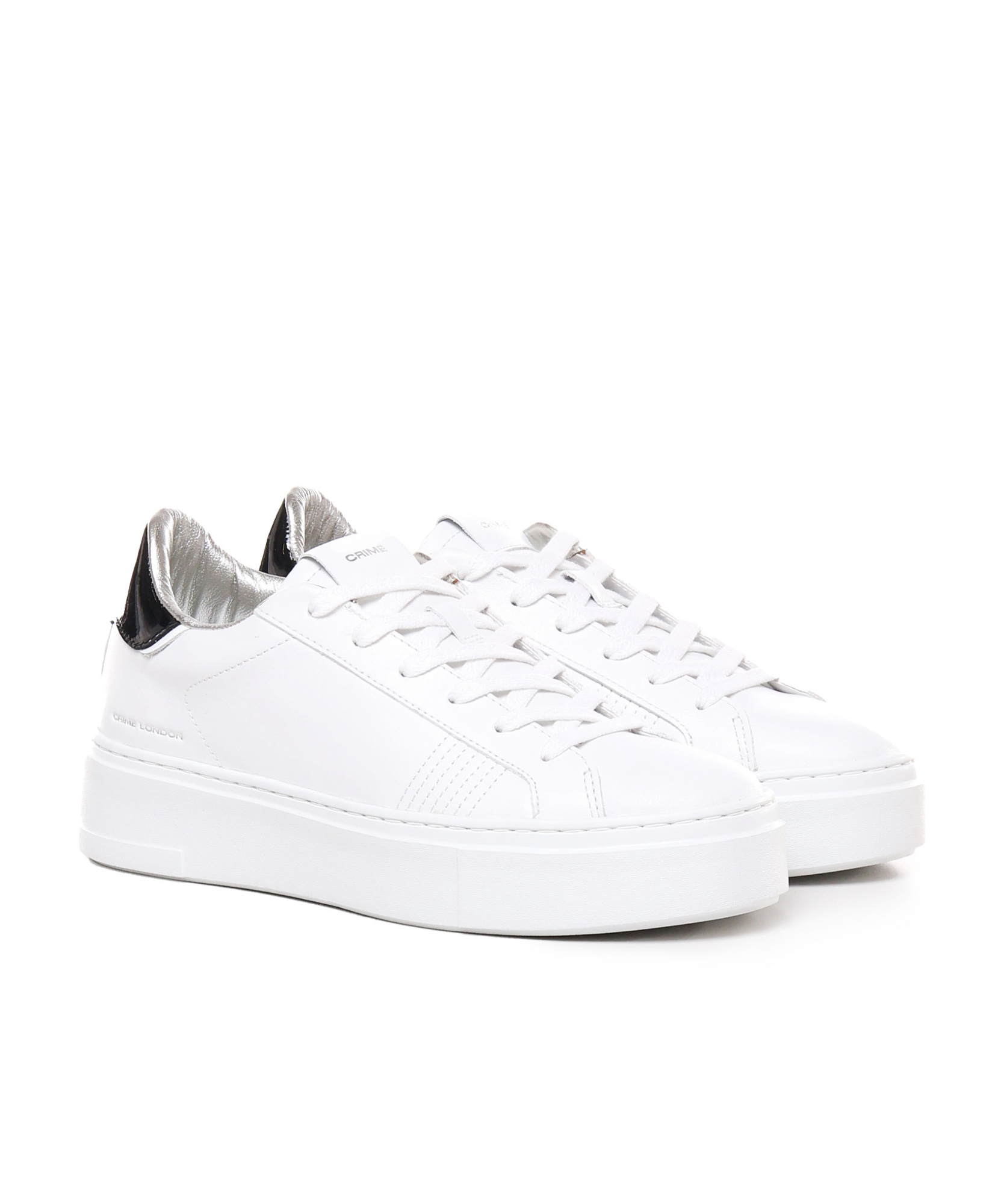 Crime London Laced Sneakers In White