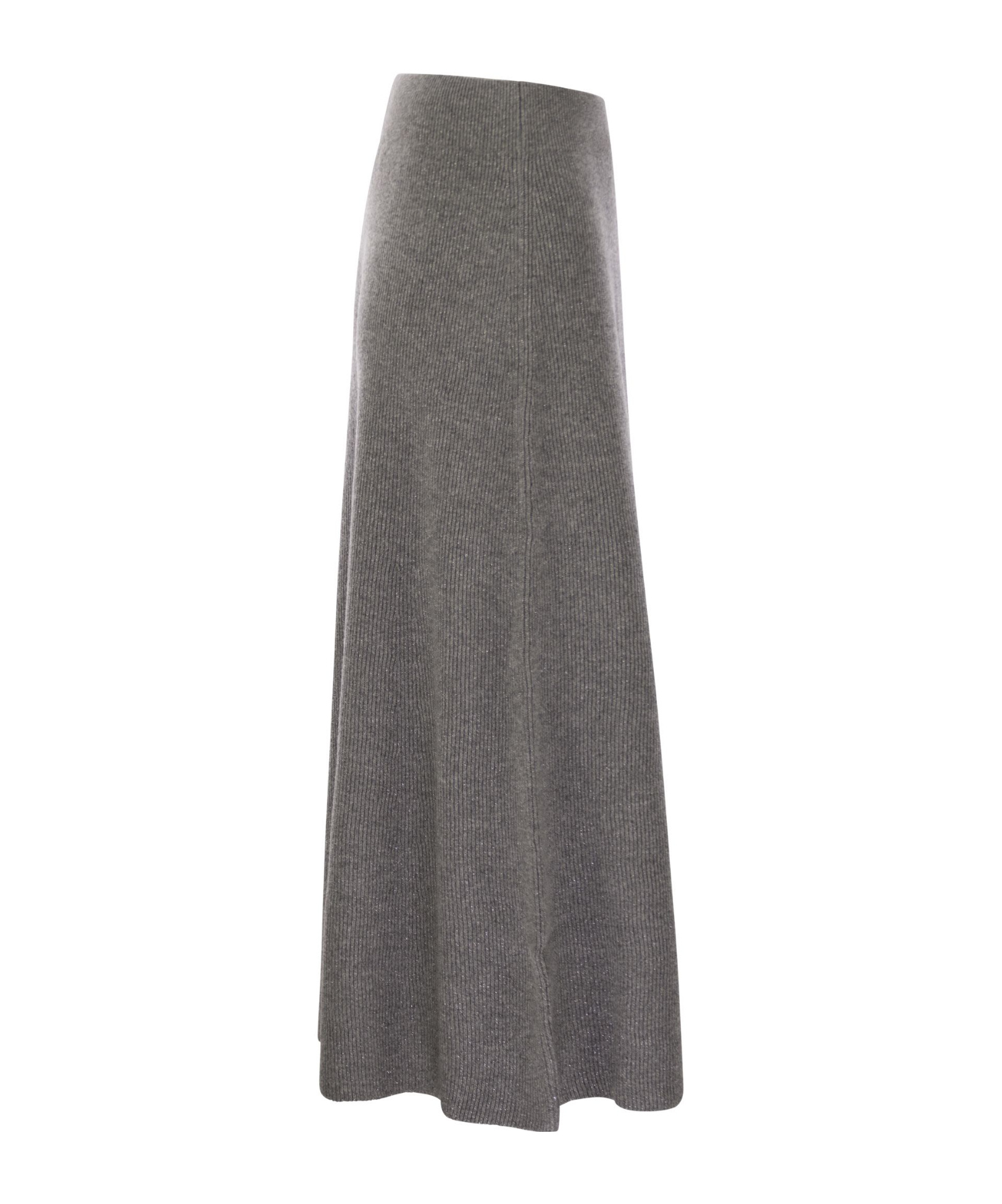 Fabiana Filippi Platinum And Lurex Long Skirt In Gray