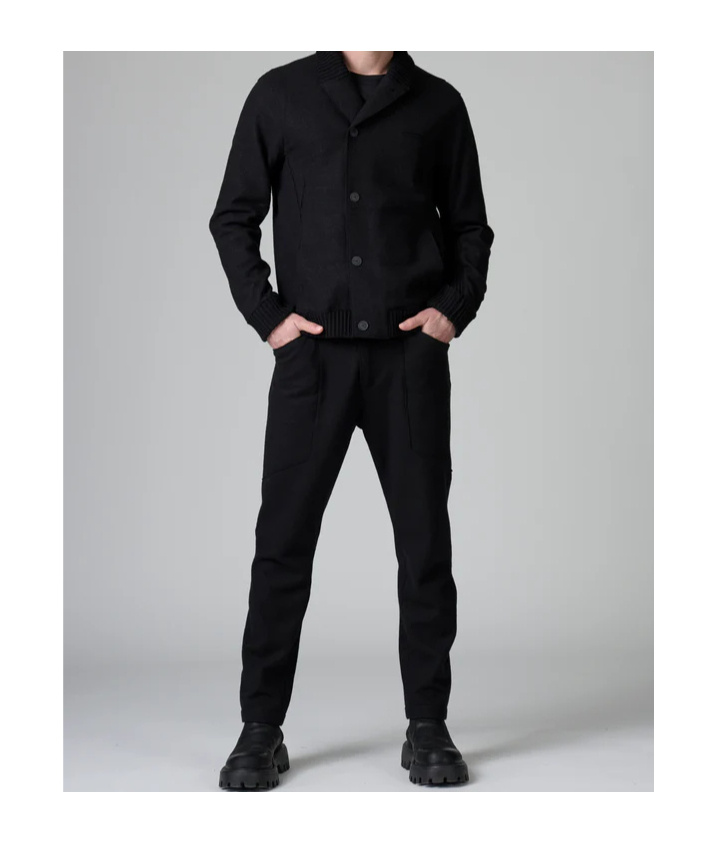 Transit Regular Fit Jacket In Raw Cut Virgin Boiled Wool In Blue