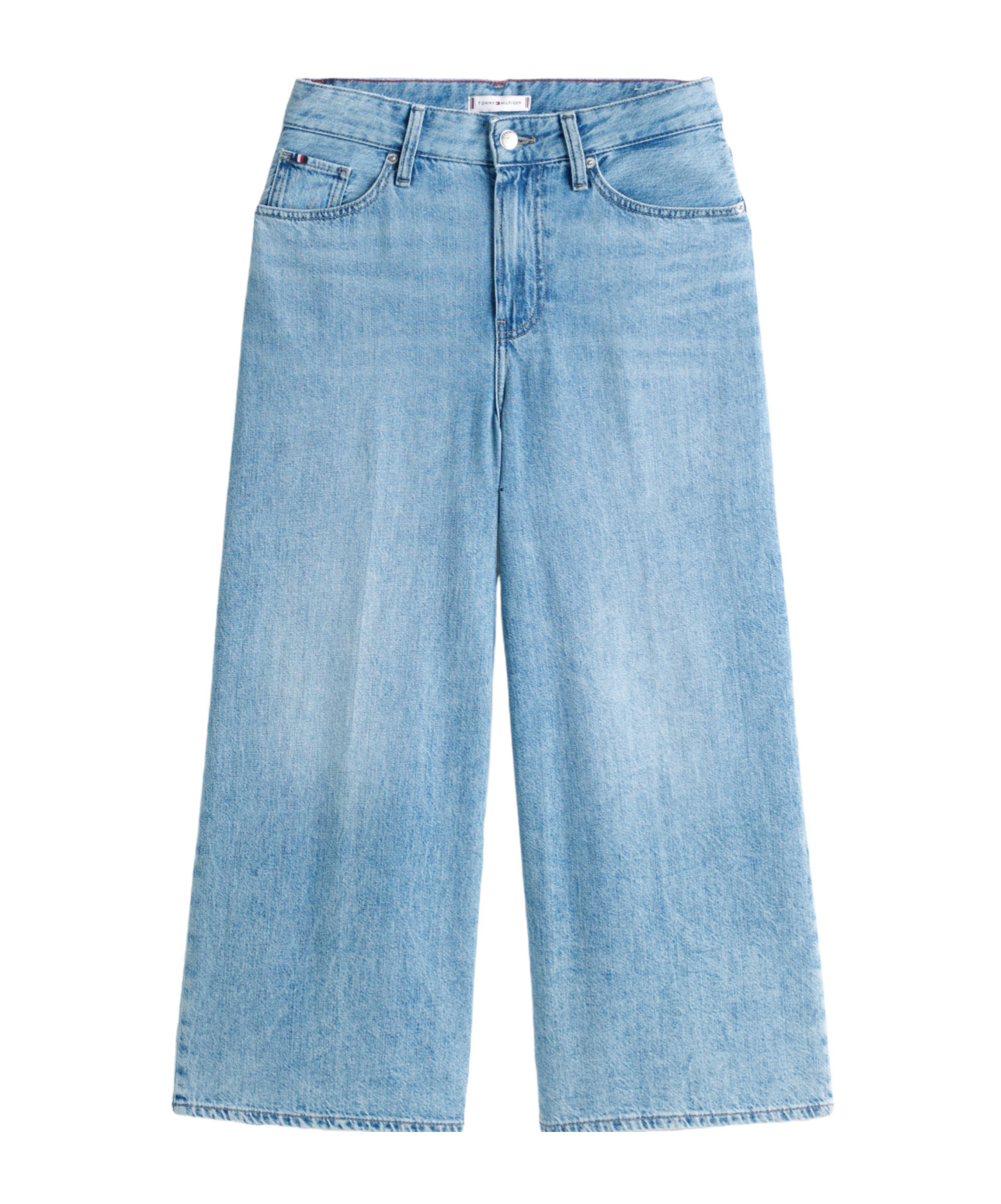 TOMMY HILFIGER HIGH RISE WIDE LEG CROPPED JEANS 