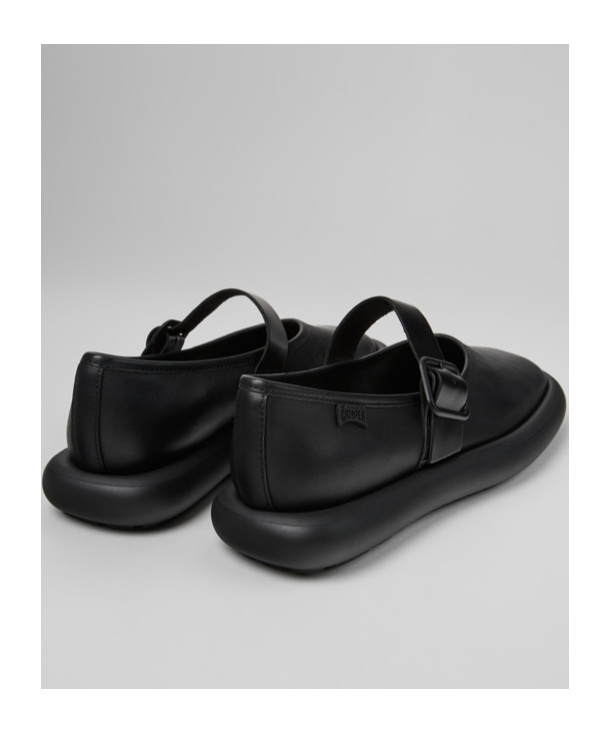 Camper Leather Ballerina Shoes In Black