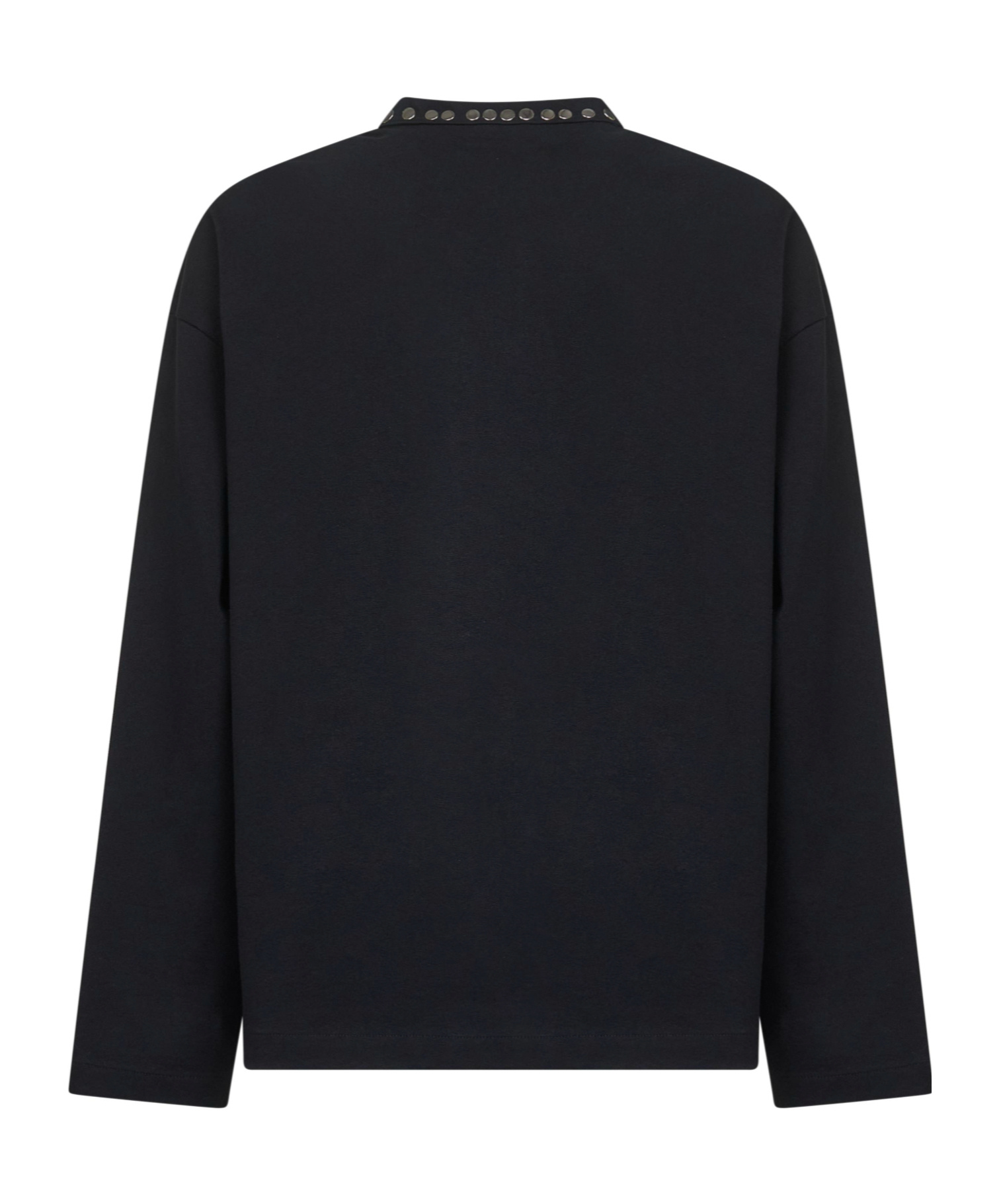 Jil Sander Metal-stud Crew-neck Top In Black