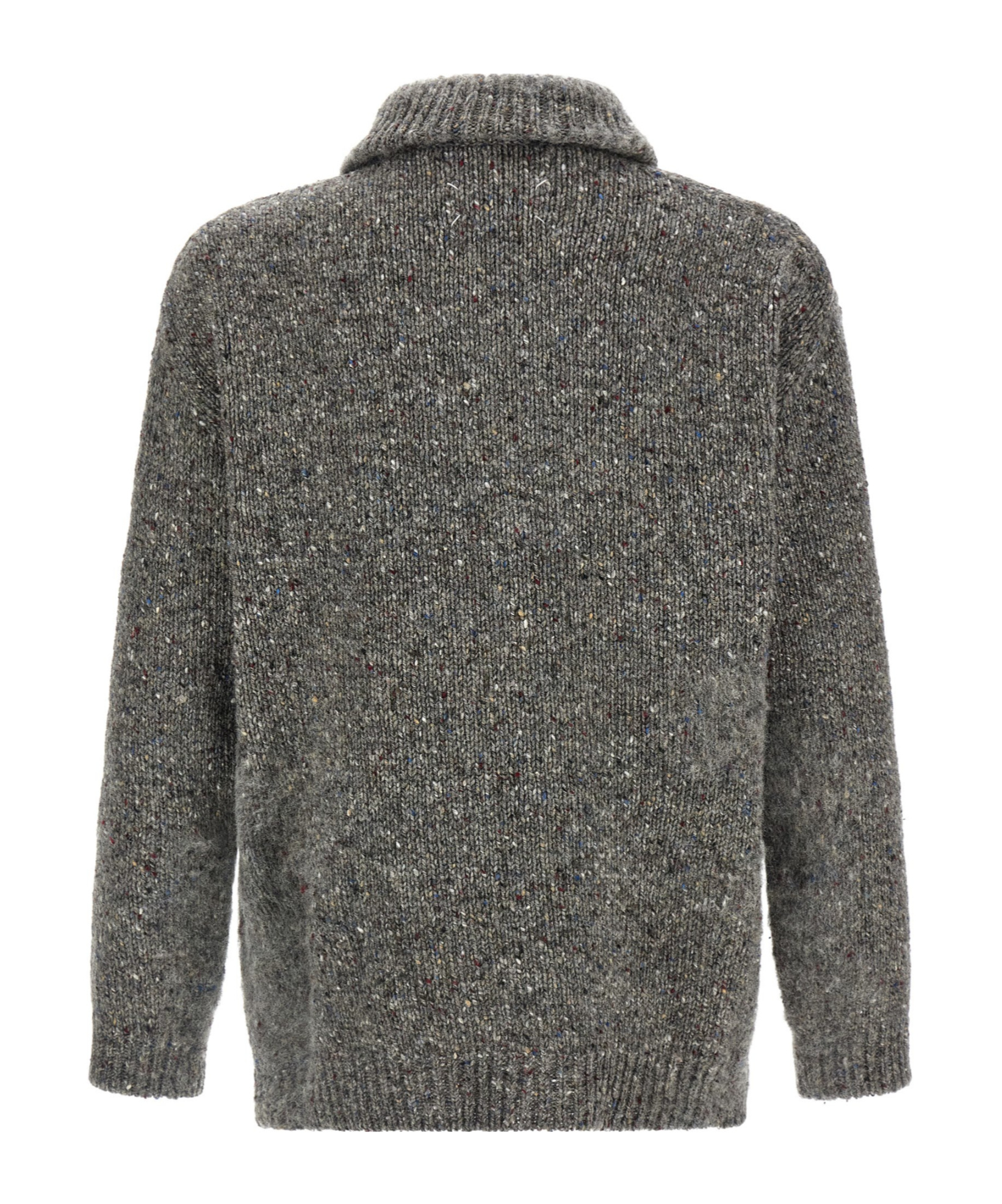 Maison Margiela Speckled Half-zip Sweater In Gray
