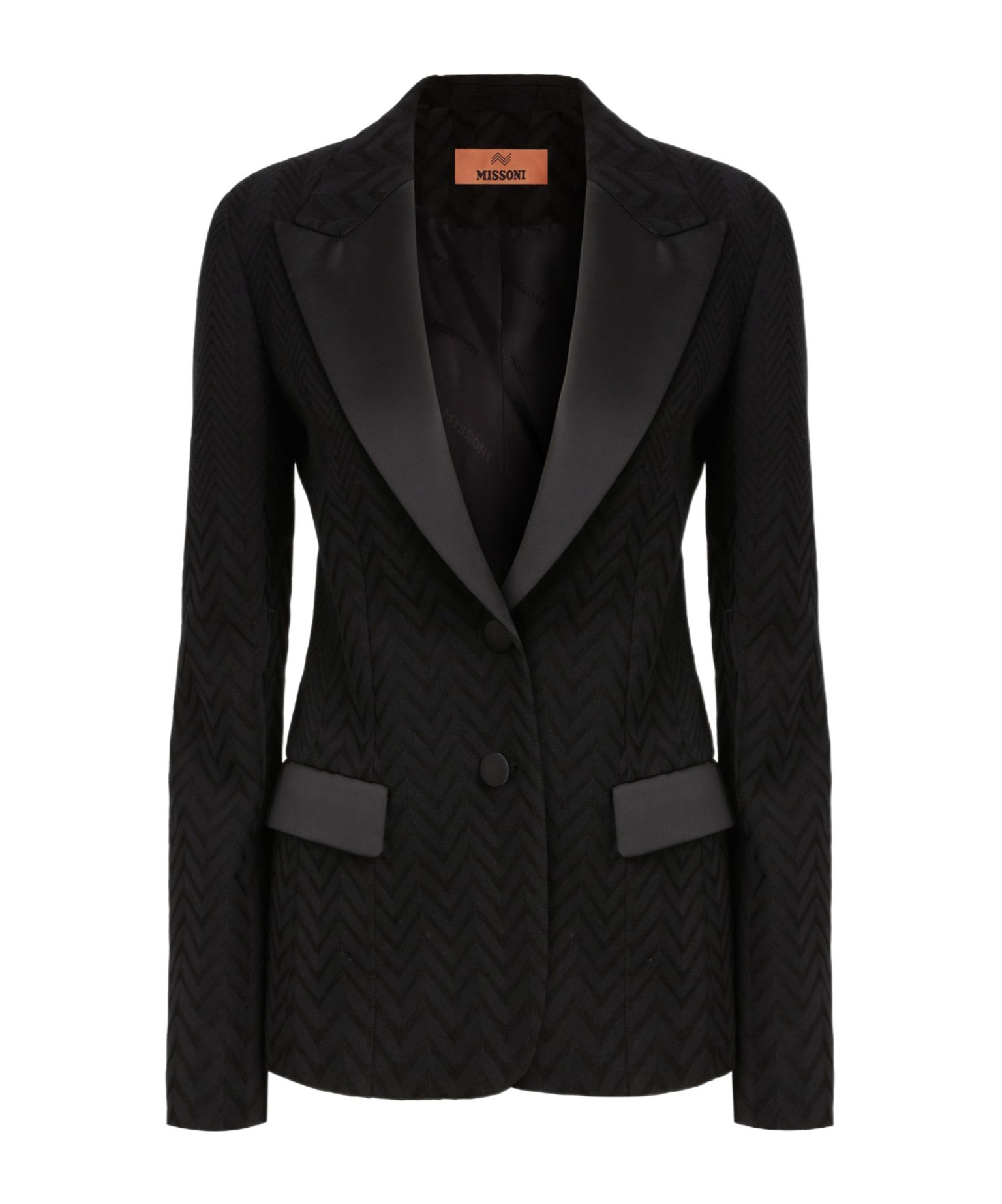 Missoni Lapel Long-sleeved Suit Jacket In Black