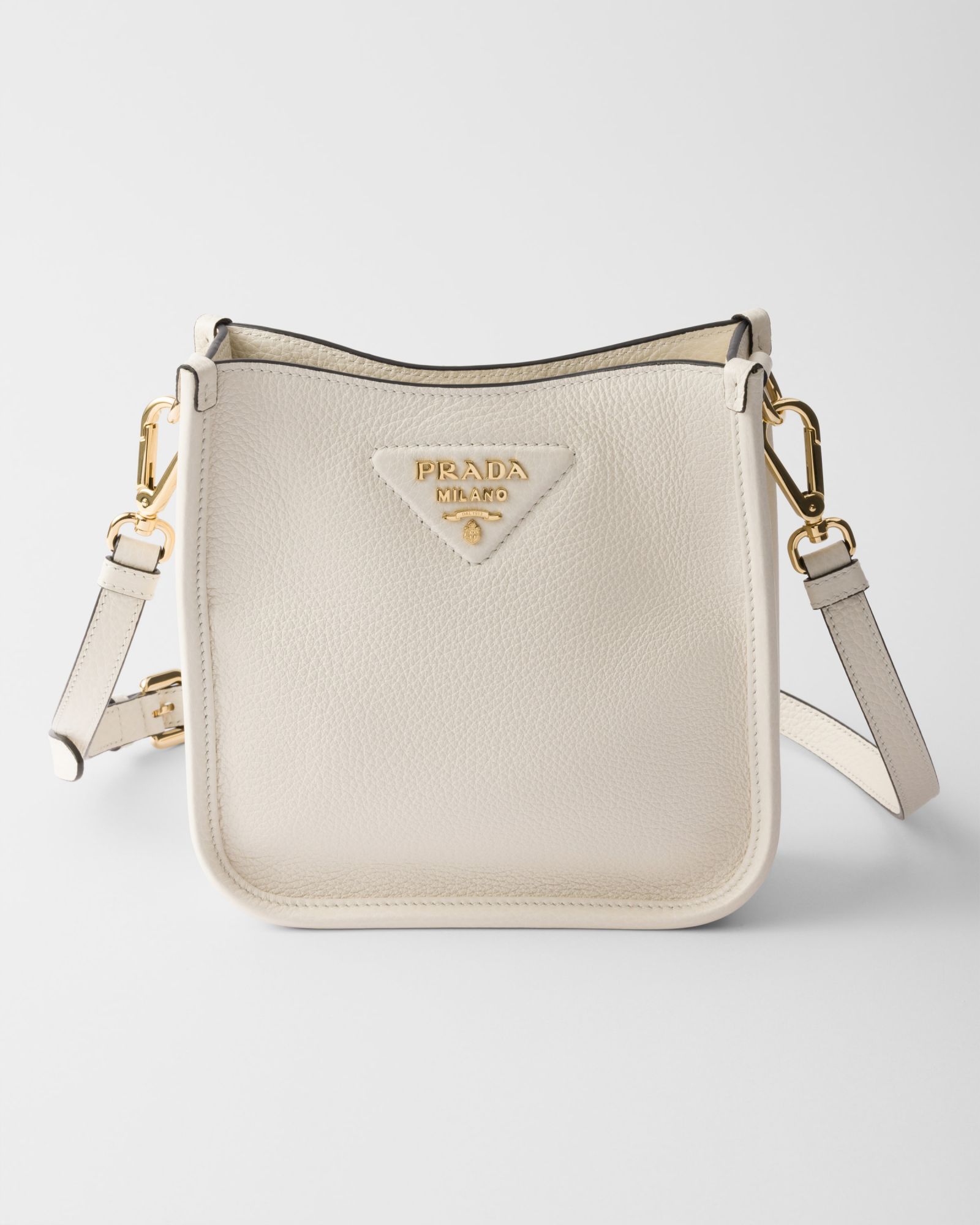 Prada Leather Mini Shoulder Bag In White