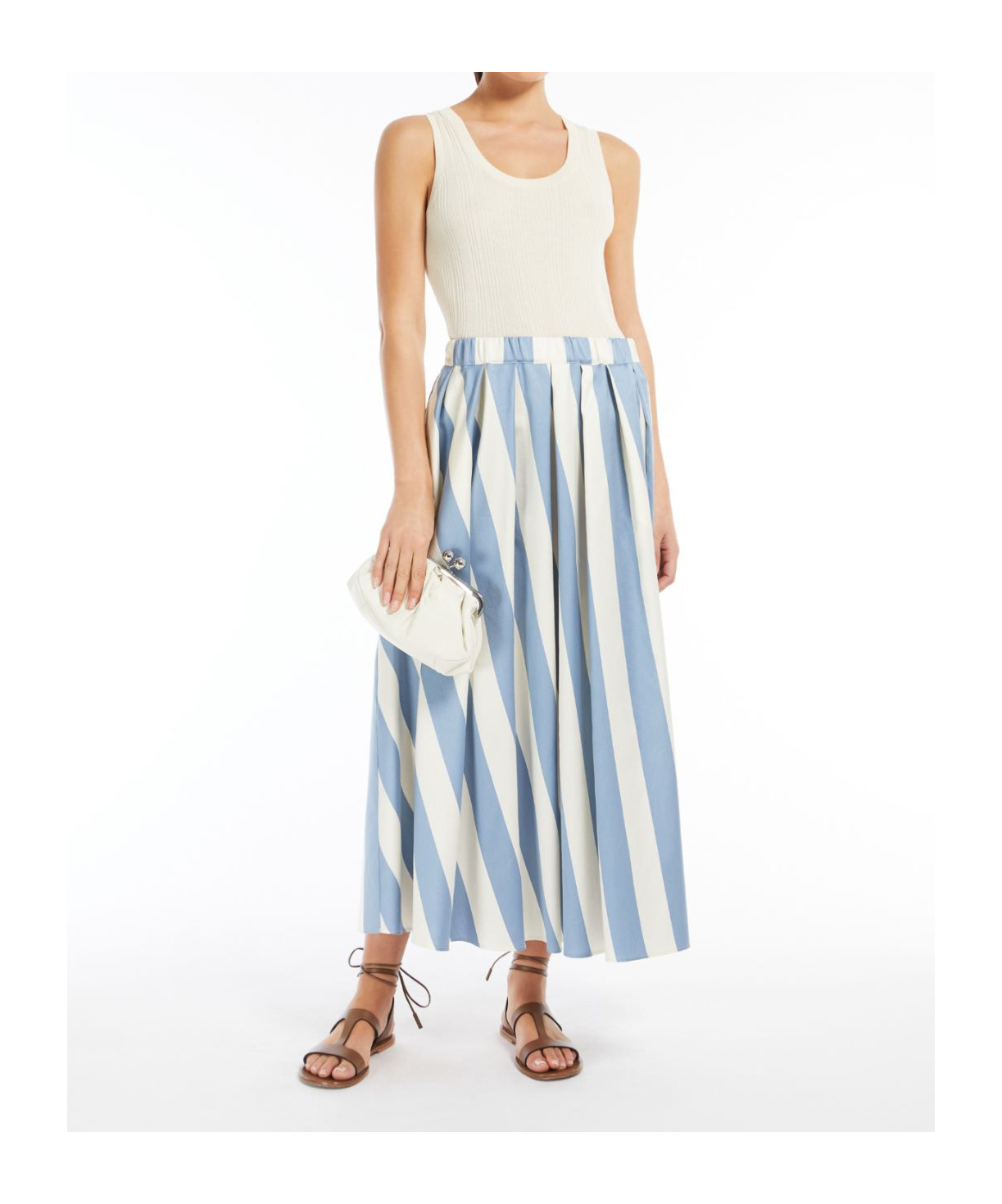 Weekend Max Mara Elastic Waist Skirt In Blue