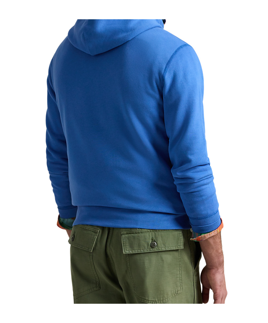 Polo Ralph Lauren Hooded Drawstring Hoodie In Blue