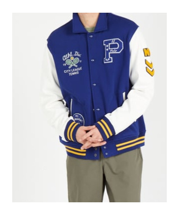 Polo Ralph Lauren Blue Fleece Varsity Jacket In Blue
